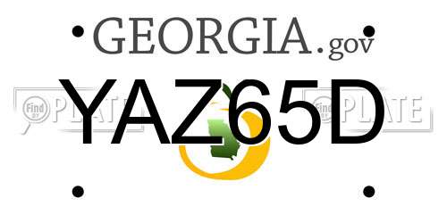 YAZ65D Georgia License Plate