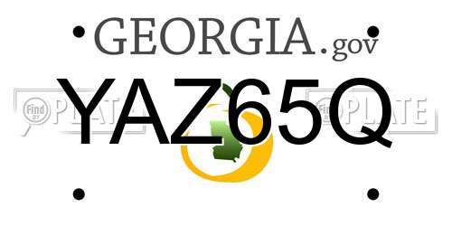 YAZ65Q Georgia License Plate