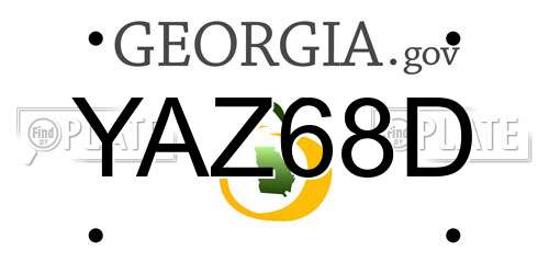 YAZ68D Georgia License Plate