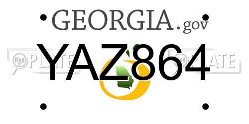 YAZ864 Georgia License Plate