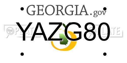 YAZG80 Georgia License Plate
