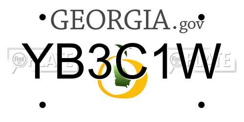 YB3C1W Georgia License Plate