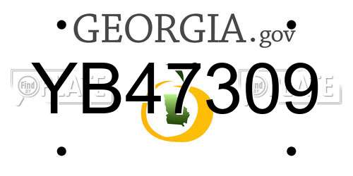 YB47309 Georgia License Plate