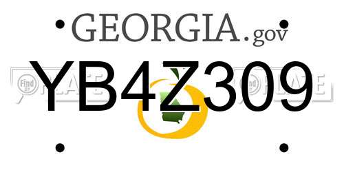 YB4Z309 Georgia License Plate