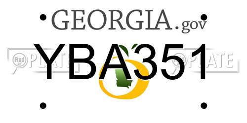 YBA351 Georgia License Plate