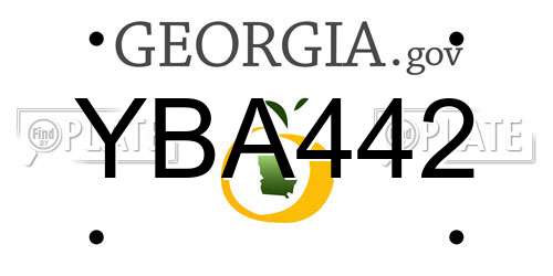YBA442 Georgia License Plate