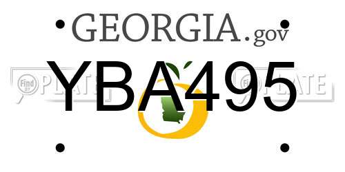 YBA495 Georgia License Plate
