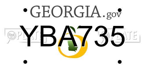 YBA735 Georgia License Plate