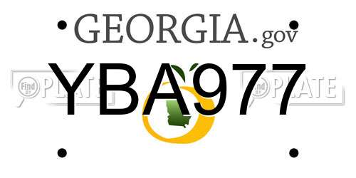 YBA977 Georgia License Plate