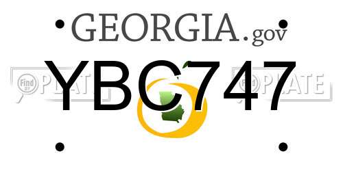 YBC747 Georgia License Plate