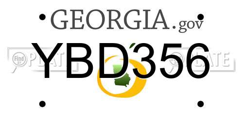 YBD356 Georgia License Plate