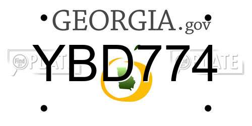 YBD774 Georgia License Plate