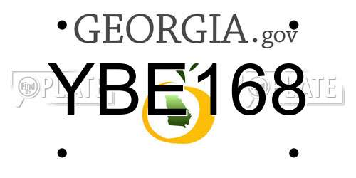 YBE168 Georgia License Plate