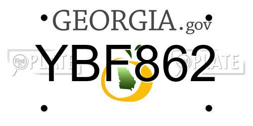 YBF862 Georgia License Plate