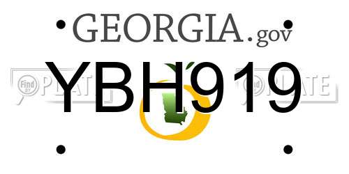 YBH919 Georgia License Plate