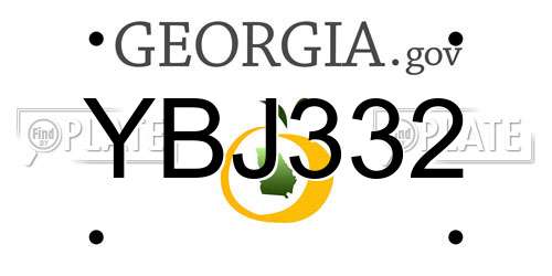 YBJ332 Georgia License Plate