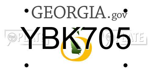YBK705 Georgia License Plate