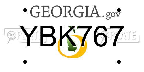 YBK767 Georgia License Plate