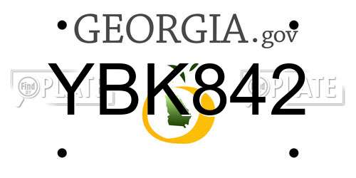 YBK842 Georgia License Plate