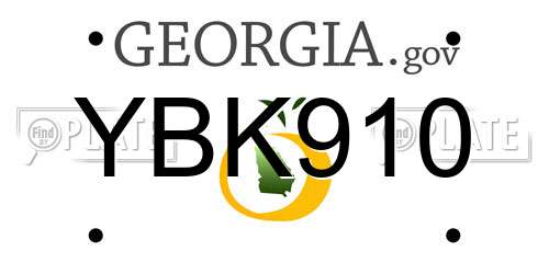 YBK910 Georgia License Plate