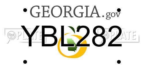 YBL282 Georgia License Plate