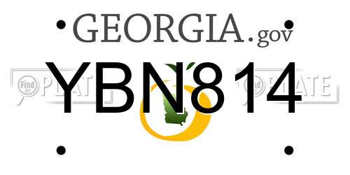 YBN814 Georgia License Plate
