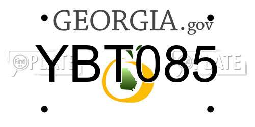 YBT085 Georgia License Plate