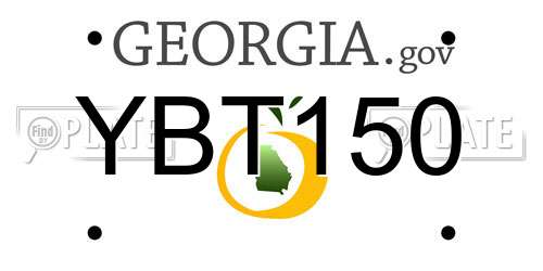 YBT150 Georgia License Plate