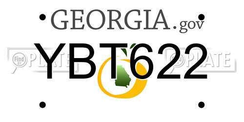 YBT622 Georgia License Plate