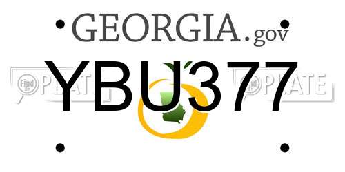 YBU377 Georgia License Plate