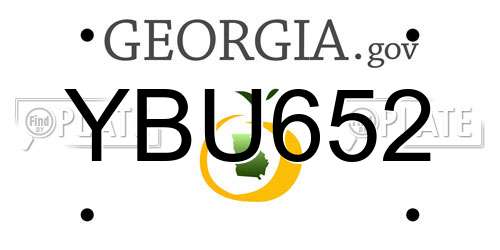 YBU652 Georgia License Plate