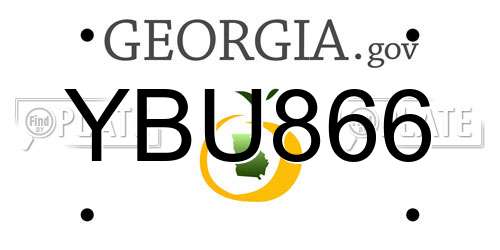 YBU866 Georgia License Plate