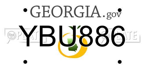 YBU886 Georgia License Plate