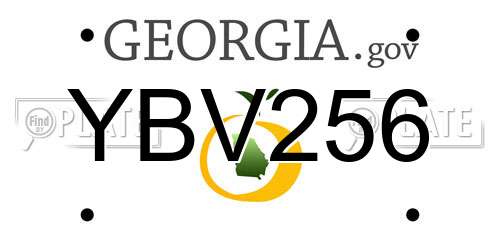 YBV256 Georgia License Plate