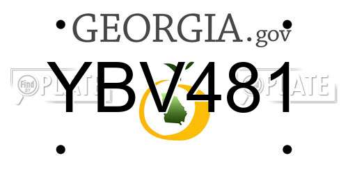 YBV481 Georgia License Plate