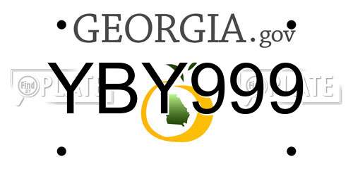 YBY999 Georgia License Plate