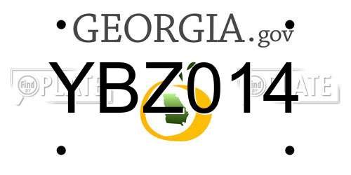 YBZ014 Georgia License Plate