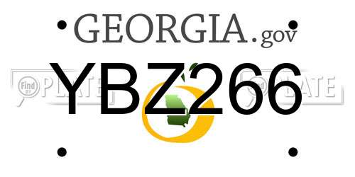 YBZ266 Georgia License Plate