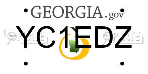 YC1EDZ Georgia License Plate