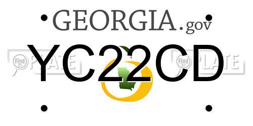 YC22CD Georgia License Plate
