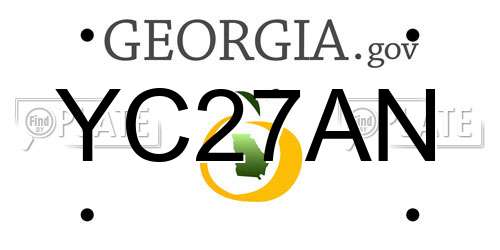 YC27AN Georgia License Plate