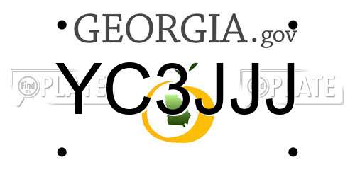 YC3JJJ Georgia License Plate