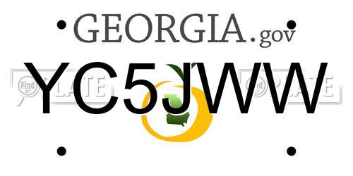 YC5JWW Georgia License Plate