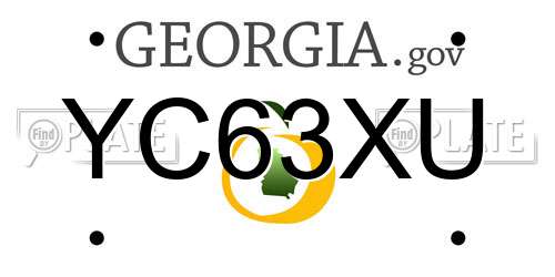 YC63XU Georgia License Plate