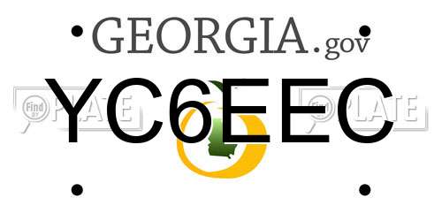 YC6EEC Georgia License Plate