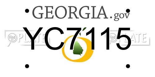 YC7115 Georgia License Plate