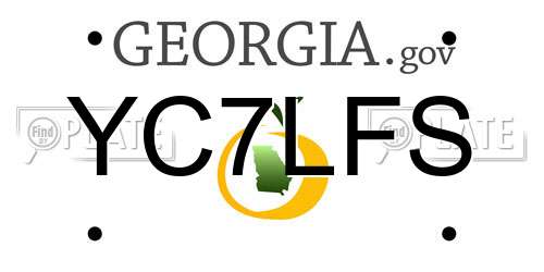 YC7LFS Georgia License Plate