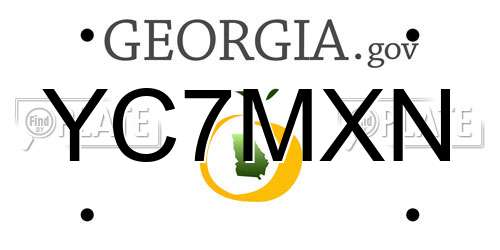 YC7MXN Georgia License Plate