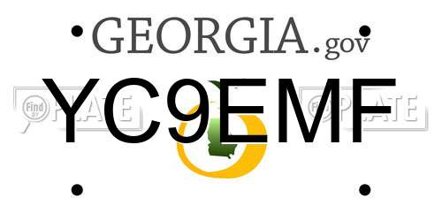 YC9EMF Georgia License Plate