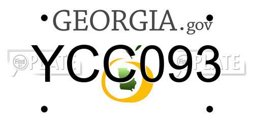 YCC093 Georgia License Plate